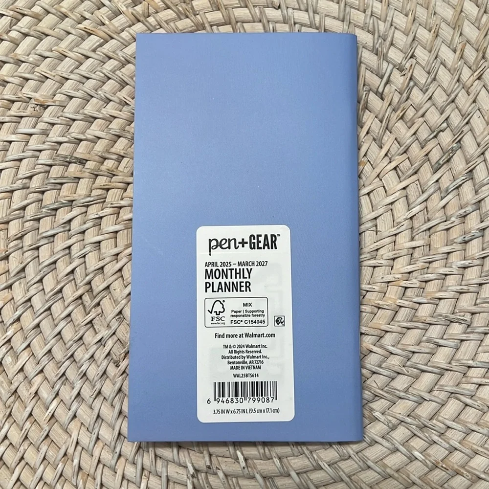 PEN + GEAR Blue and Orange Pocket Planner APRIL 2025 - MARCH 2027 NWT